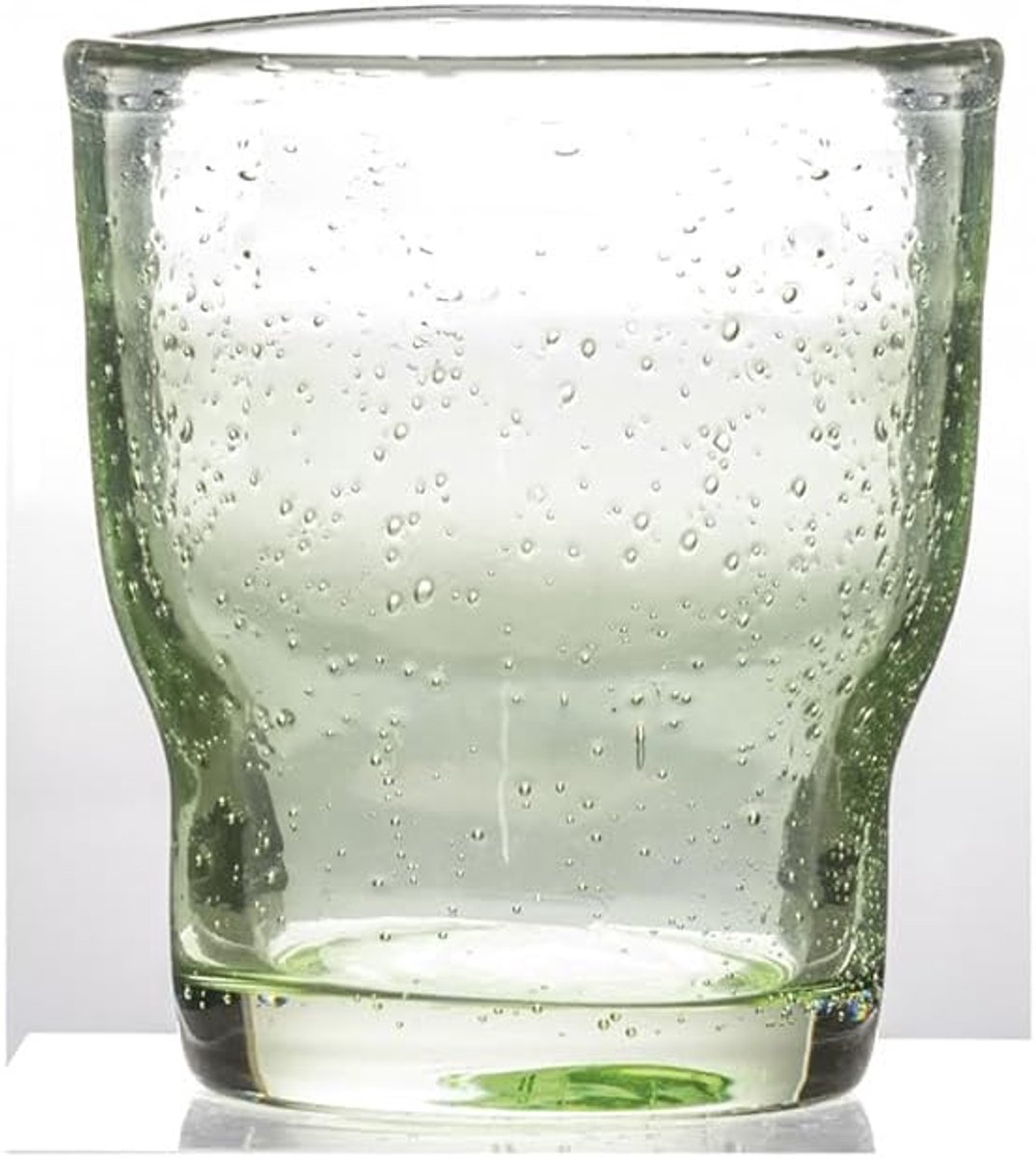 Set van 6 Waterglazen 325 ml - Glas met Uniek Bubble Effect - Cactus Groen