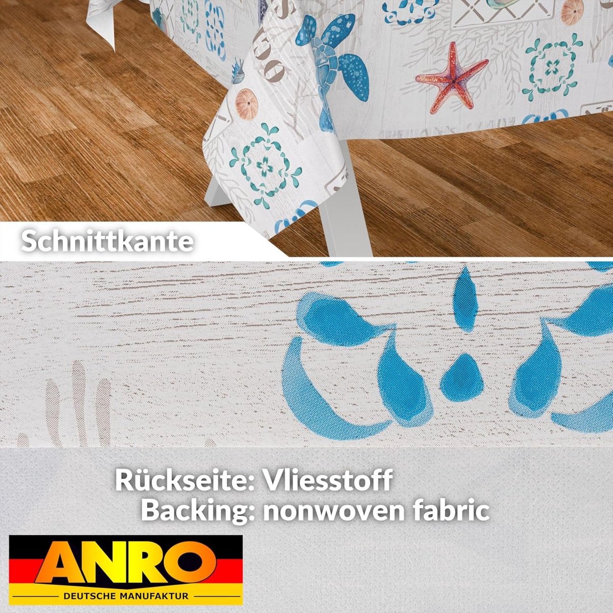 Wasbare OlieDoek Tafelkleed Zeemotief Waterafstotend Rechthoekig 160x100 cm