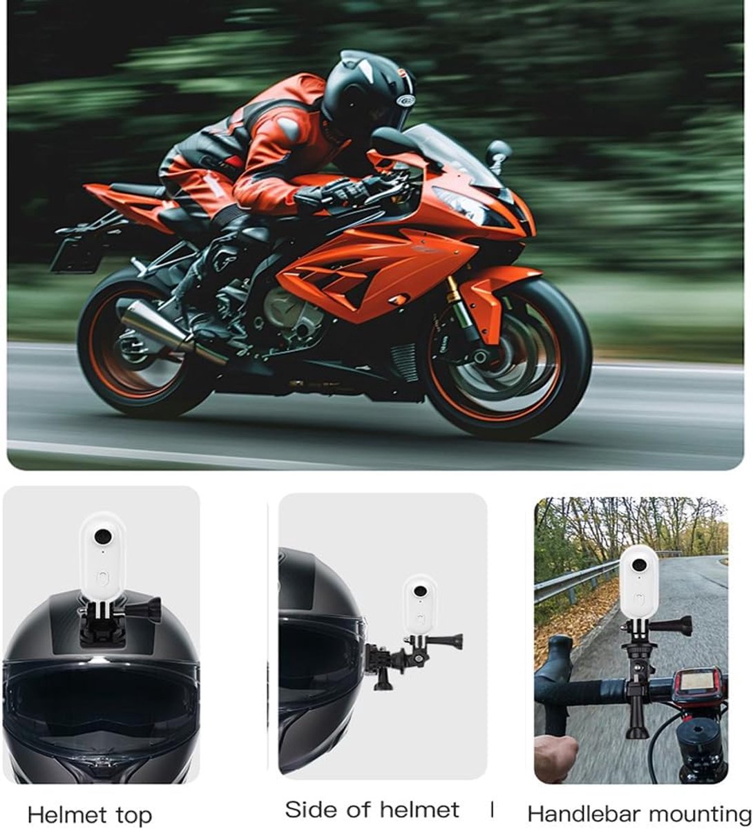 Mini-Sportcamera 1080p Formaat Inch Met 360 Graden Draaibare Clip en Magnetische Clip, Actiecam, POV-Opname, Handsfree, Draagbare Camera, Vlogging 120° Voor fiets, Motorfietsen, Audio- en-（Wit） thumbnail 5