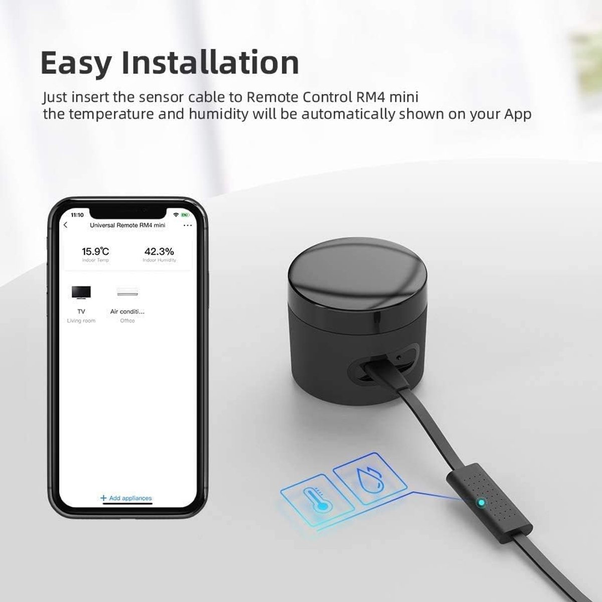 Temperatuur en Vochtigheid Sensor Afstandsbediening voor RM4 Mini en RM4 Pro