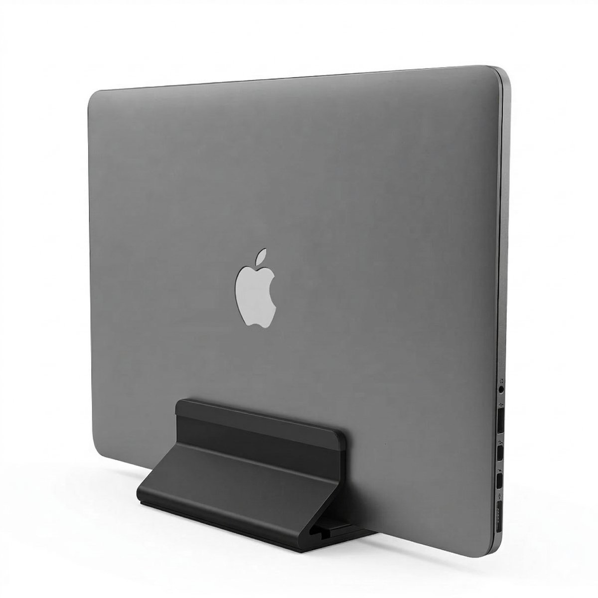 Mastersøn Verticale Laptop Standaard - Verstelbaar - Aluminium - Ruimtebesparend - Zwart