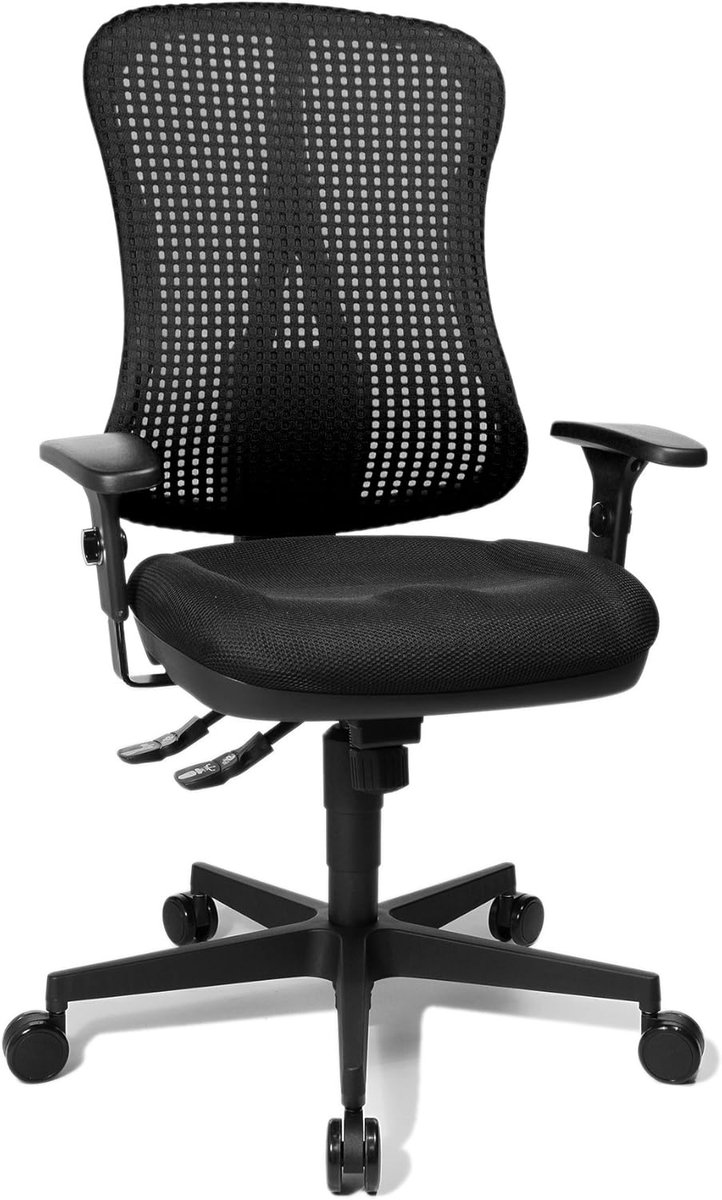 Ergonomische Bureaustoel - Comfortabele Werkstoel - Langdurig Zitten - Verstelbare Rugleuning - 46 x 50 x 114 cm - Zwart