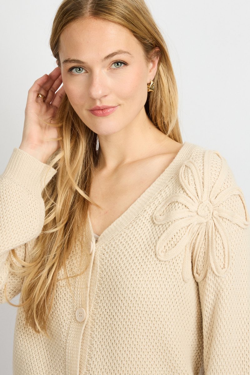 C & S the label Kira knit Vest WOOL WHITE