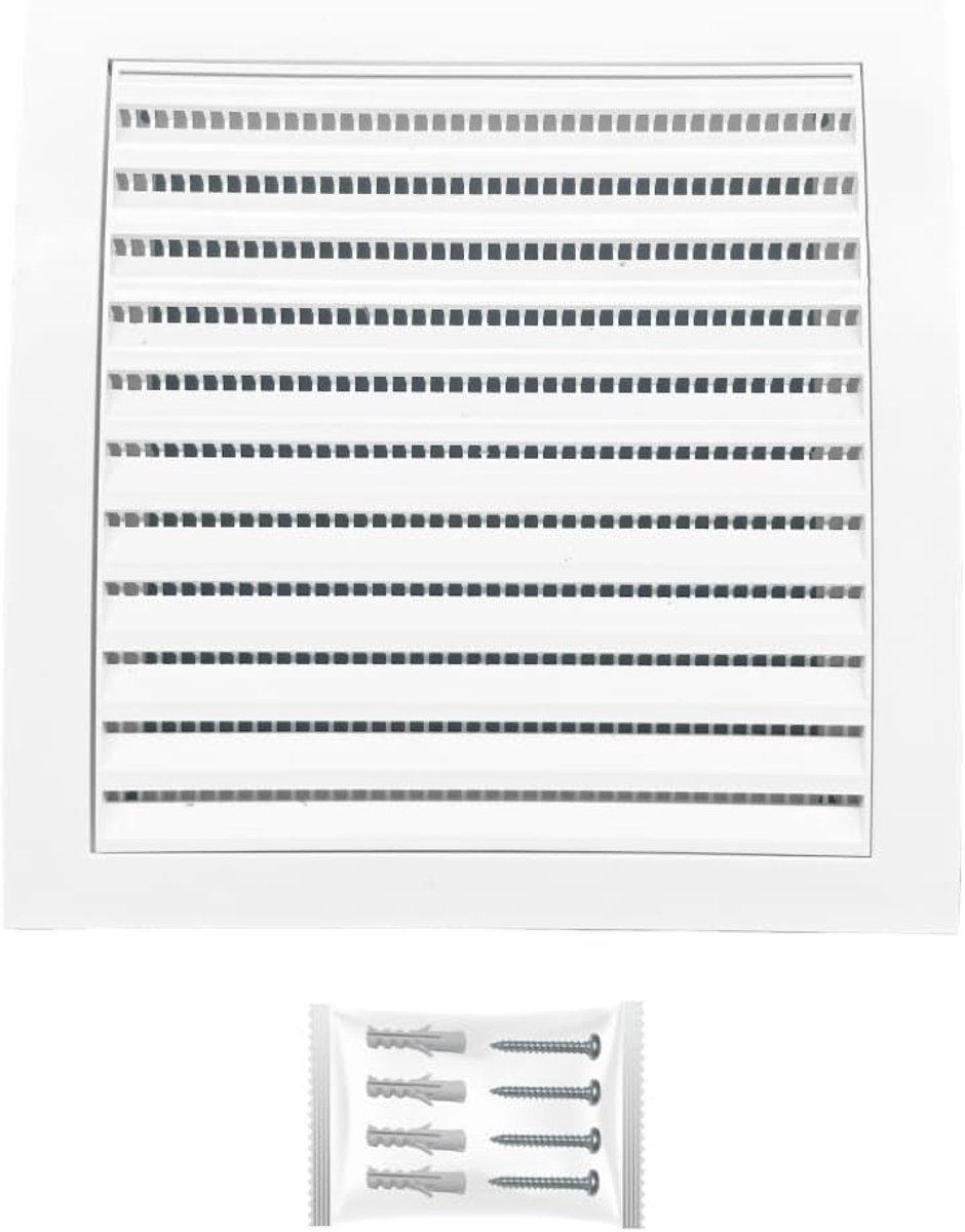 Vierkant Ventilatie Rooster 150x150 mm voor Badkamer en Keuken - Inbouw Afvoerventilator met Muggennet