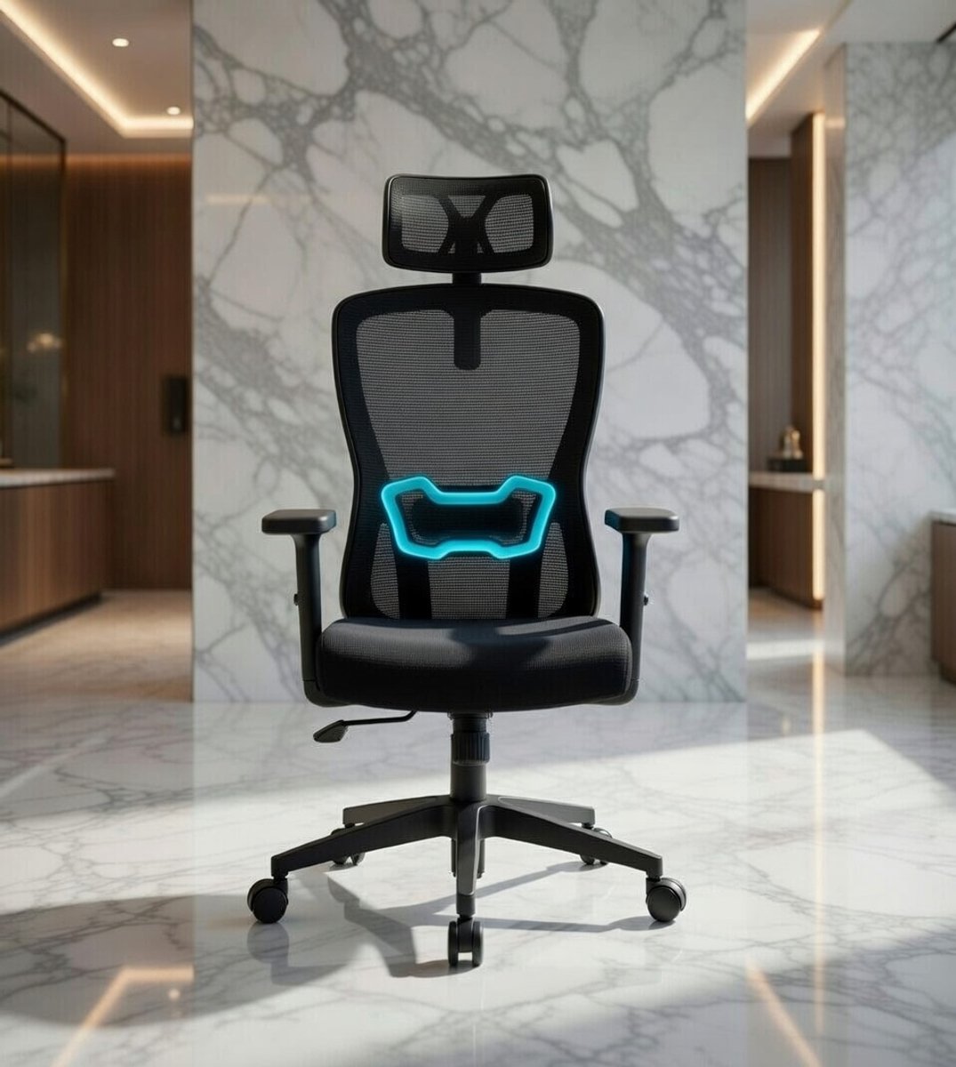 Ergonomische bureaustoel Casa Serena - Comfortabele Draistoel met verstelbare lendensteun en stoel, 90-130° Ligfunctie, Hoogte Verstelbaar, Zwart, Tot 150 kg - Perfect voor Kantoor, Thuiswerk & Gam...