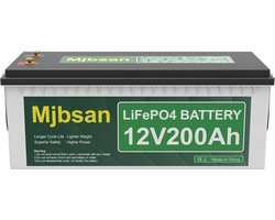 Krachtige 12V 200Ah LiFePO4 Lithium Accu met 200A BMS - Lange Levensduur voor Camper, Zonnepanelen en Boot