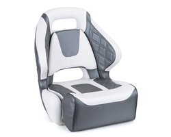 Titan Marine Sport Flip Up witte grijze Captain Seat DeLuxe Bootstoel