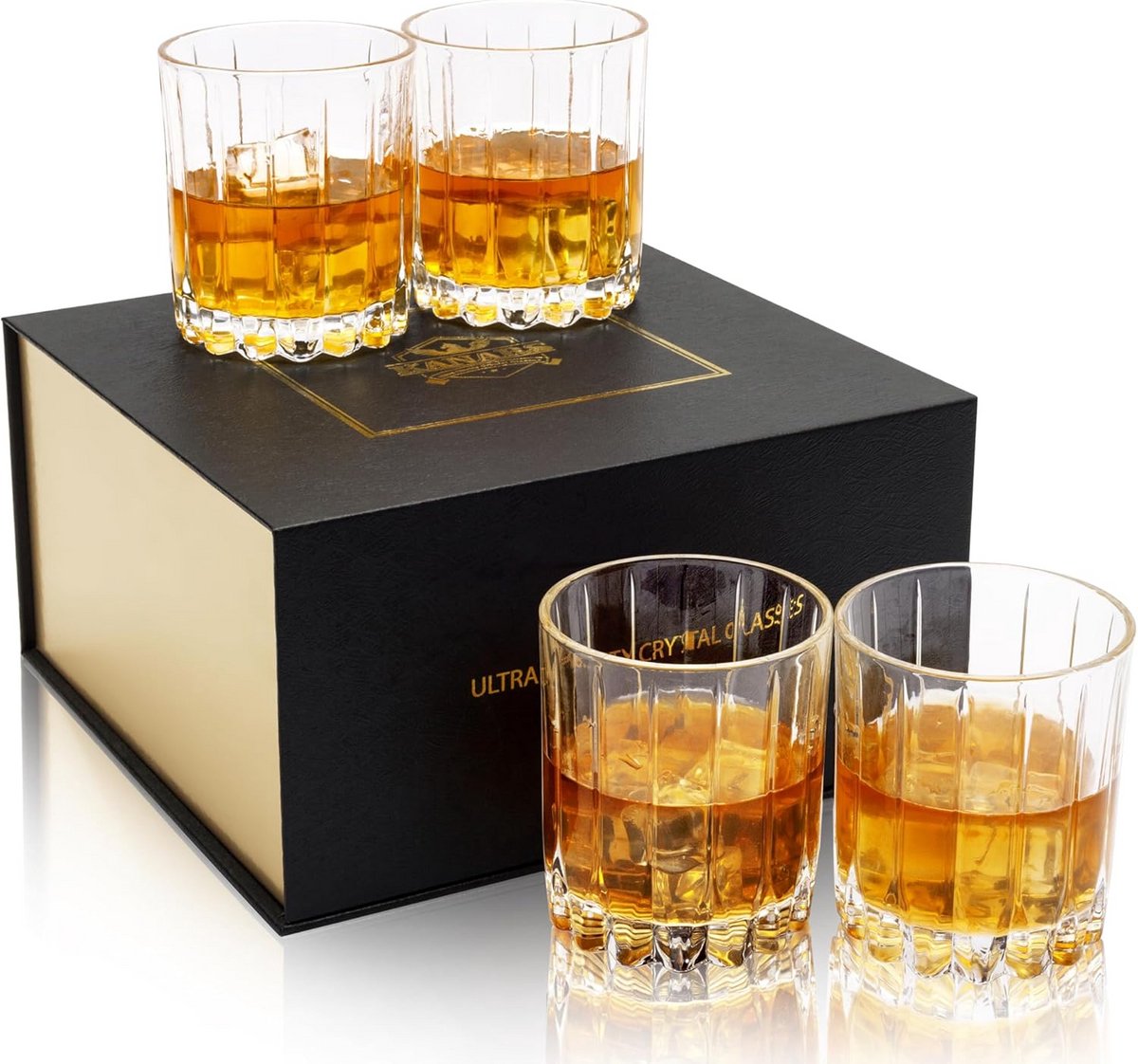 Kristallen Whiskey Glazen Set - Luxe Drinkglazen voor Fans