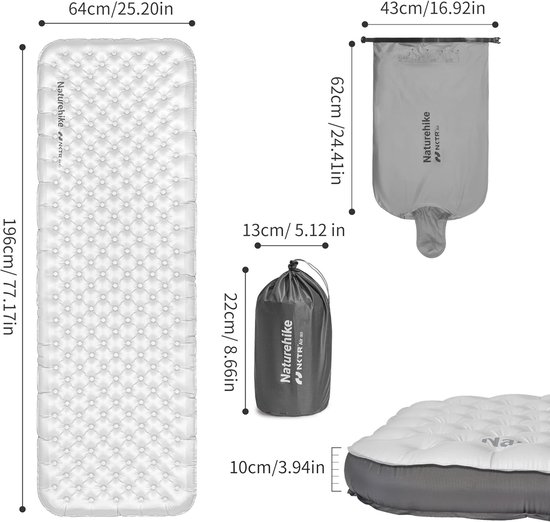 Dikke Zelfopblazende Kampeermat (10 cm) - Ultralicht & Isoleert tot -6,5°C voor 4 Seizoenen van Human Comfort — afbeelding 4