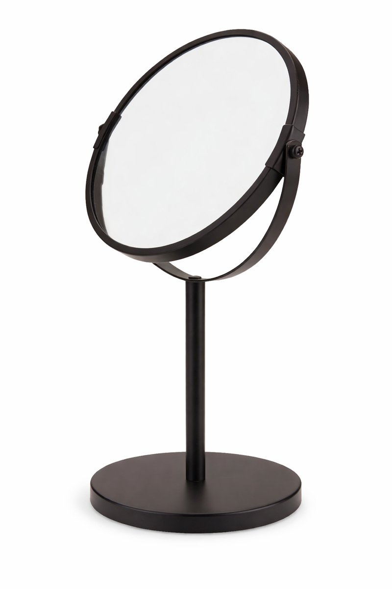 Make-up Spiegel Dubbelzijdig 35 cm – Zwarte Cosmeticaspiegel – Tafels Spiegel voor Badkamer