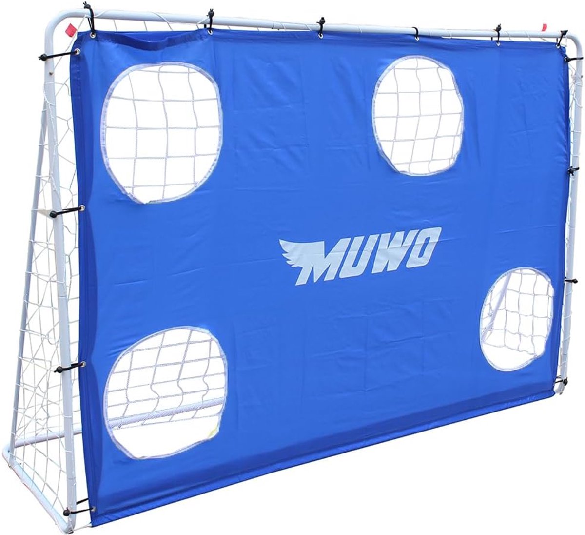 Groot Voetbaldoel 217x153 cm met Afneembare Trainingsdoelwand - Weerbestendig Stalen Frame