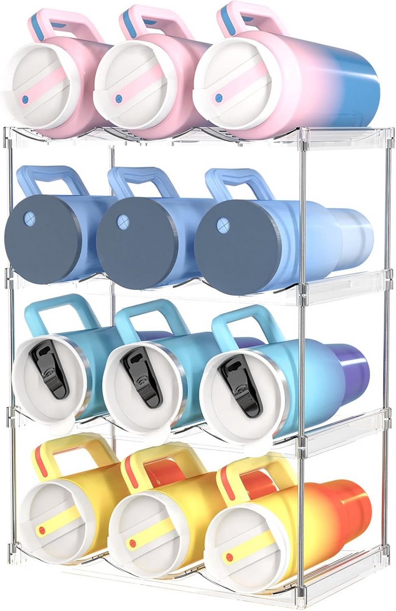 Stapelbare Flessenrek Organizer voor Kast en Voorraadkast - Set van 3