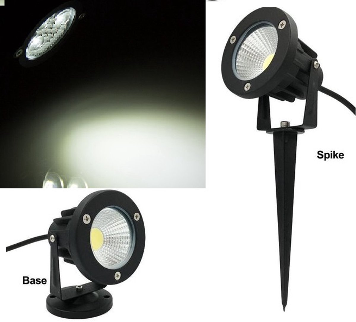 230V LED Tuinspots – Warm Wit / Cool Wit – Aluminium – IP65 – Geschikt voor buitenverlichting - Cool Wit – 1 LED – Met aansluitplug