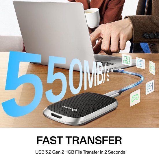 Draagbare Externe SSD 4TB Hoogte, Snelle 5Gbps Type-C Opslag van Merkloos — afbeelding 5