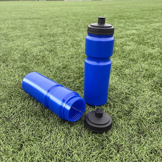 Bidon Blauw 750 ml - Blanco Drinkfles met vingergrepen - Tacticcoach — afbeelding 2