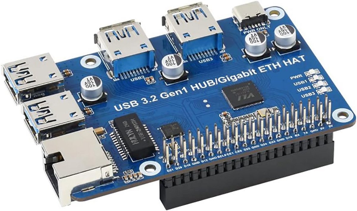 USB Hub Uitbreiding - Gigabit Ethernet Adapter - Raspberry Pi Projecten - Plug and Play