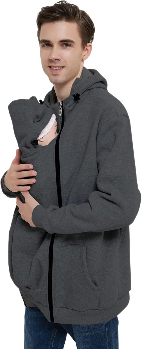 2-in-1 Draagjas voor Baby's en Volwassenen - Softshell Kangoeroejas voor Heren en Dames