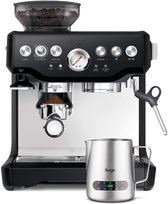 Sage SES875BTR the Barista Express Black Truffle - Pistonmachine - incl. Temp Control Melkkan - Espressomachine
