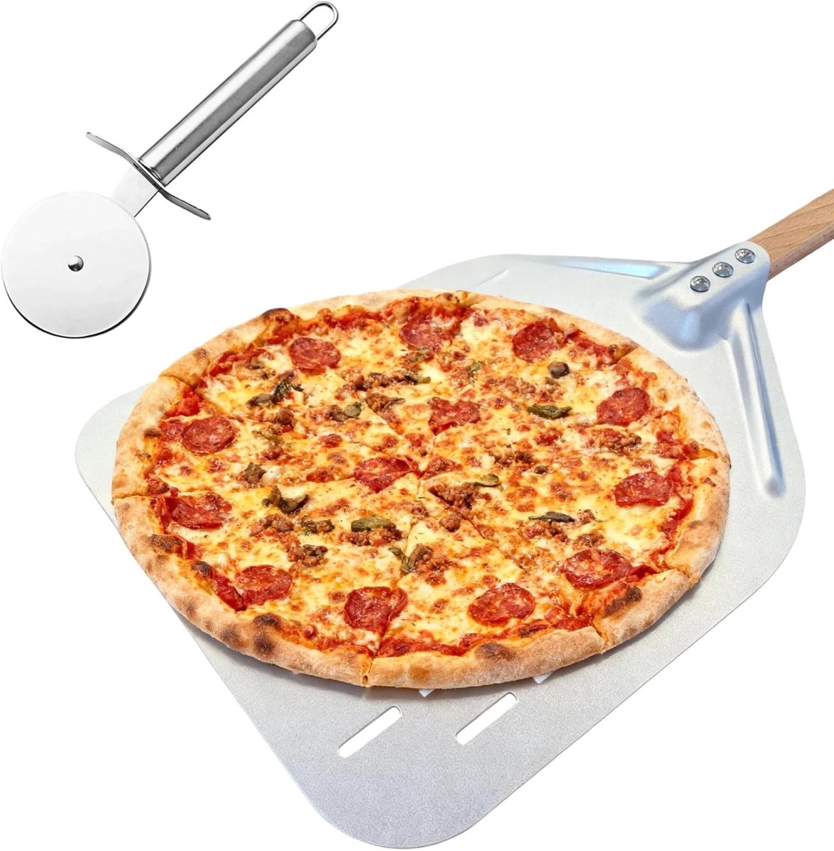 Pizza Schep - Pizzasnijder - Professioneel Gebruik - Vaatwasserbestendig - 39.5 cm