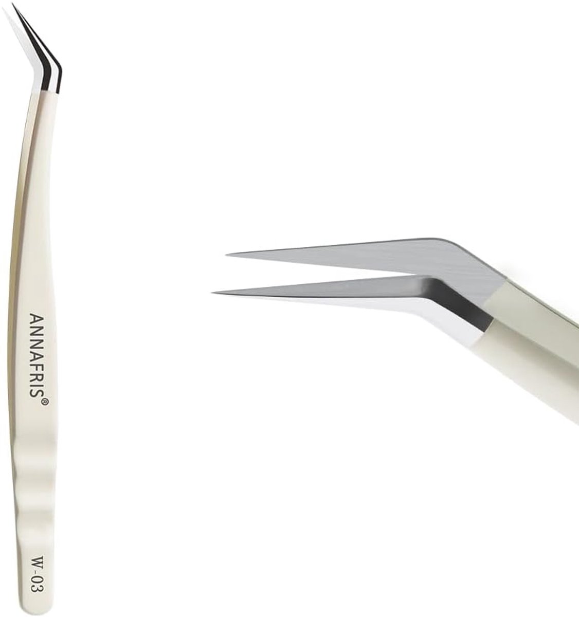 Roestvrijstalen Pinset voor Wimperverlenging - Rechte en Gebogen Tip