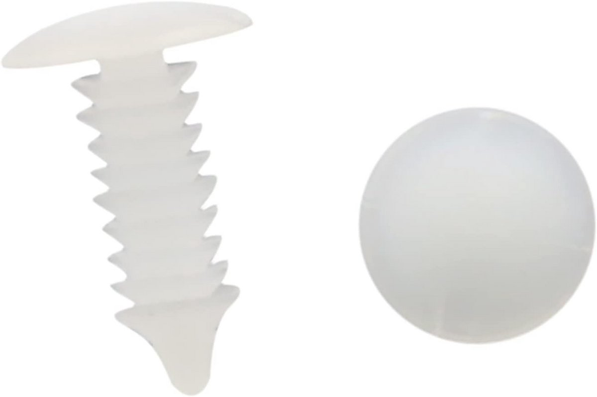 Autoclips Klinknagels - Bevestigingsclips - Auto Interieur - Standaard Gatdiameter - 65 mm - Wit
