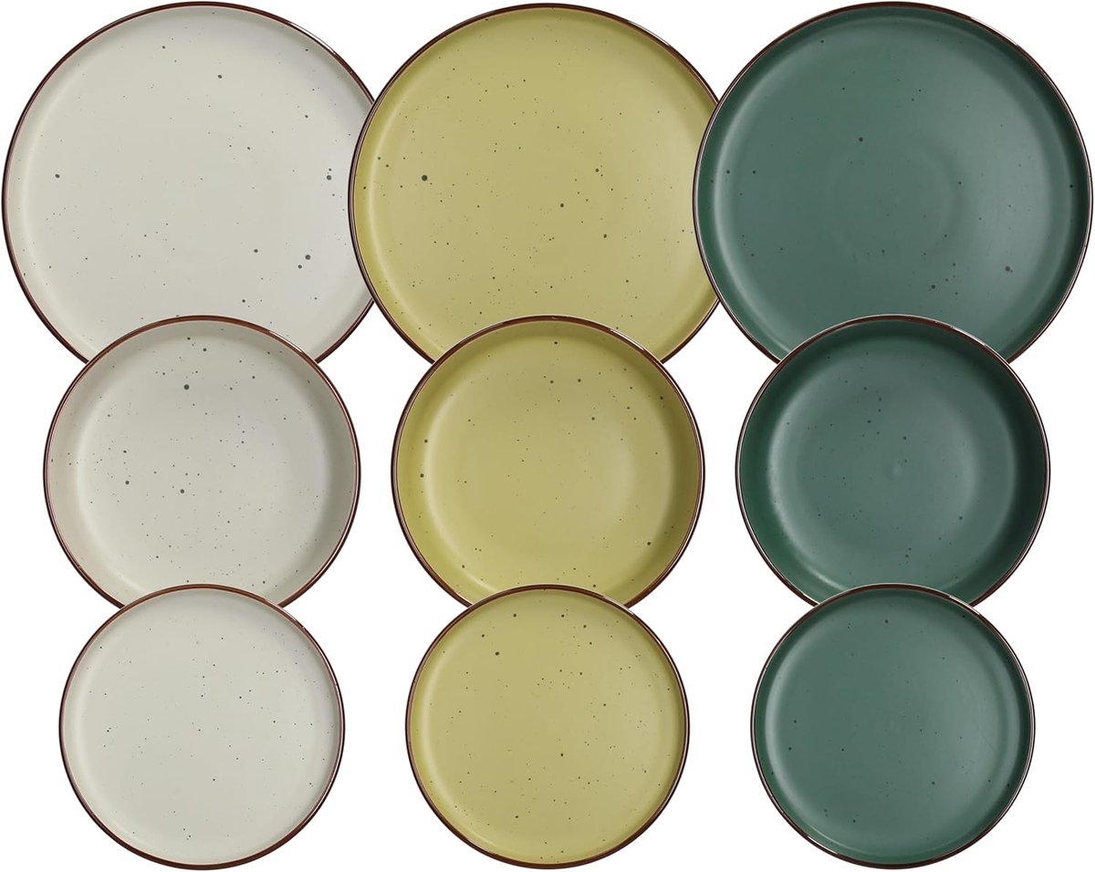 18-delig Servies Set voor 6 Personen - Steengoed - Multicolor