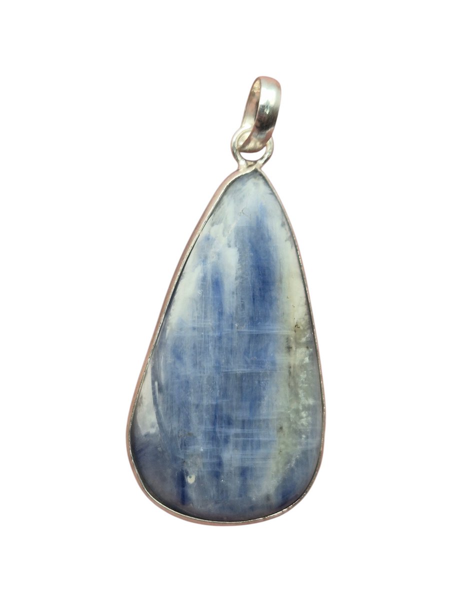 Blauwe Kyaniet edelsteen hanger ingezet in 925 Sterling zilver
