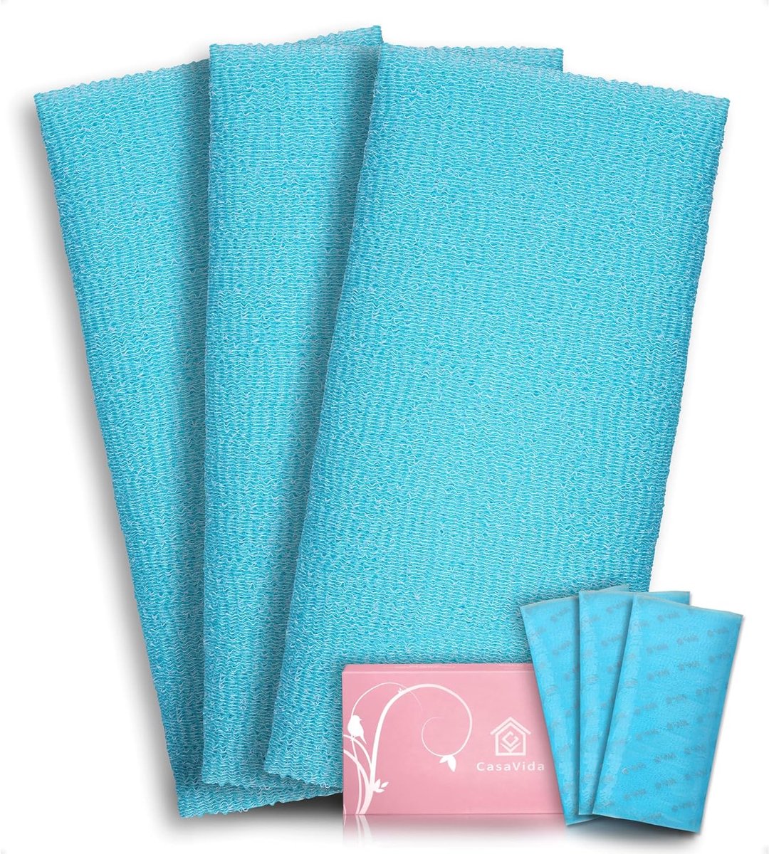 3 Stuks Exfoliërende Scrunchie voor Rug en Lichaam - Diepe Reiniging Douche Handdoek