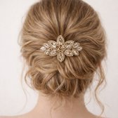 Haarklem - Haarspeld - Haar patentspeld - Haarclip - Haarsieraad - Haar accessoires - HairMusthaves - Dames - Champagne/Zalm - 9 cm x 4 cm - Cadeau Tip