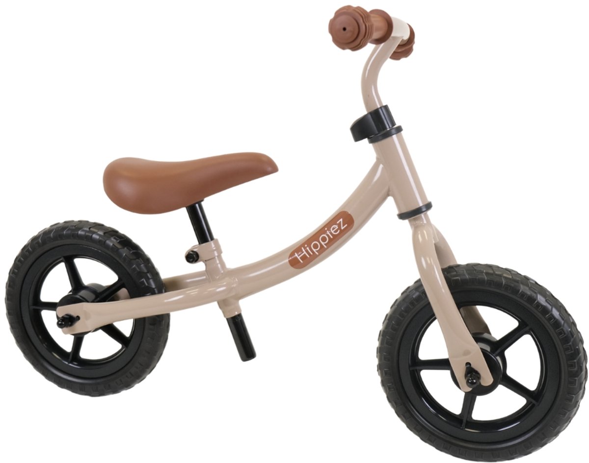 Hippiez Metalen Loopfiets Worker Old Sand vanaf 2 jaar - Beige Loop Fiets - Verstelbaar Zadel en Stuur - Voor Jongens en Meisjes - Compact en Veilig - Lage Instap — afbeelding 4