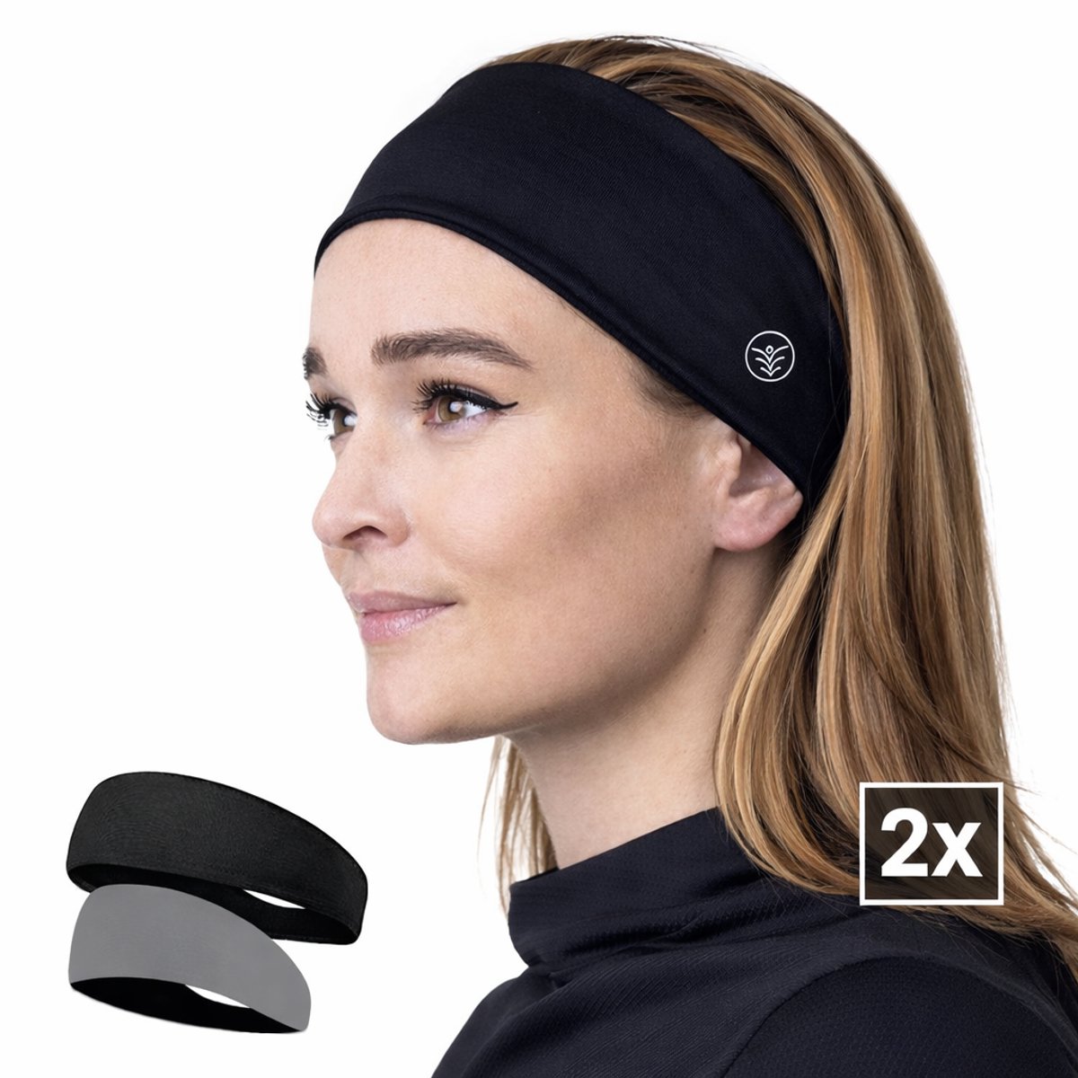Fit Evolve Sport Hoofdband – Hoofdband Sport – Zweetband Hoofd – Haarband Sport – Hoofdband Lopen – Dames & Heren – 2 Stuks
