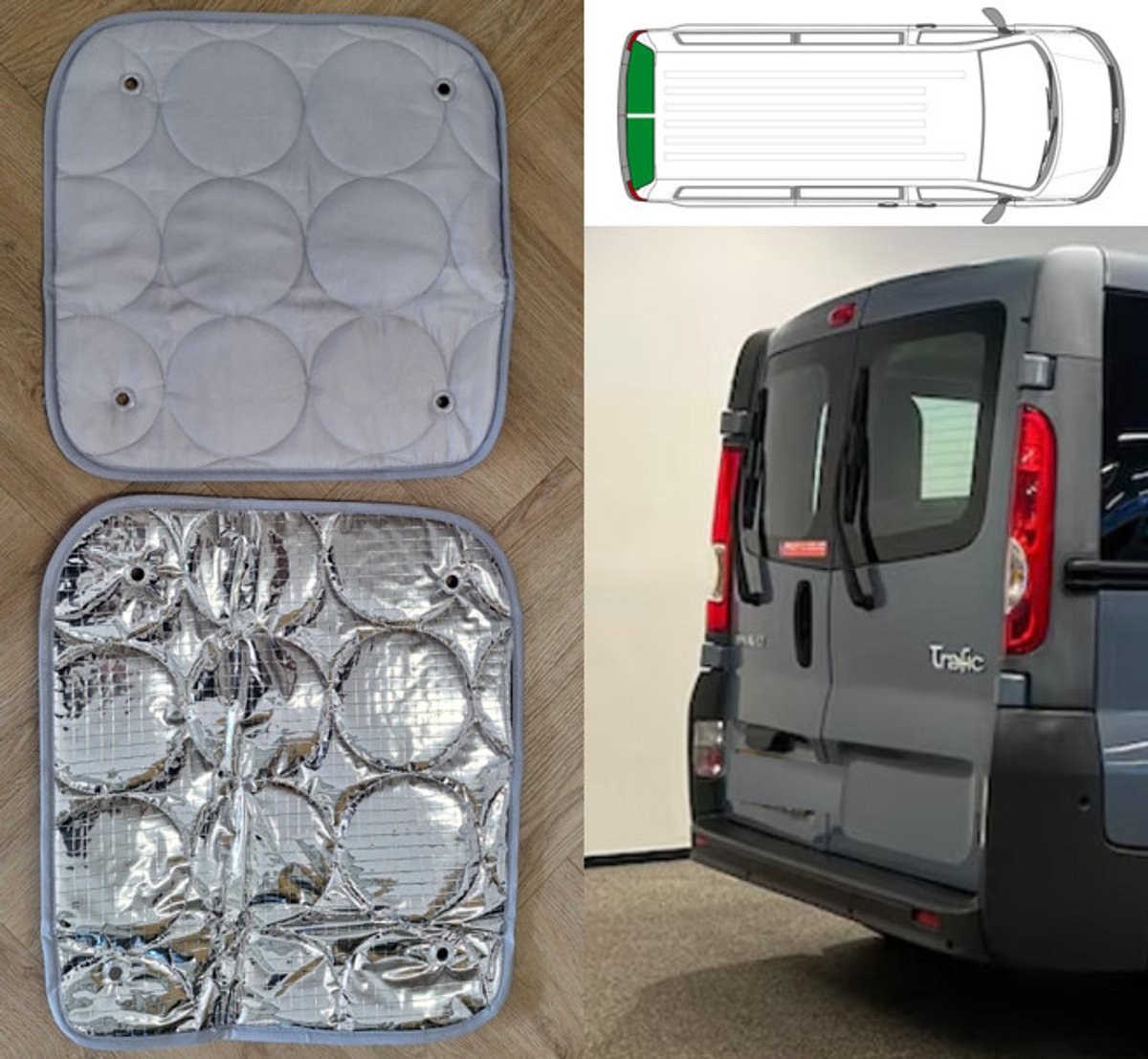 Raamisolatie Geschikt voor Renault Trafic/Opel Vivaro/Fiat Talento/Nissan NV300 vanaf 2014 Achterdeuren