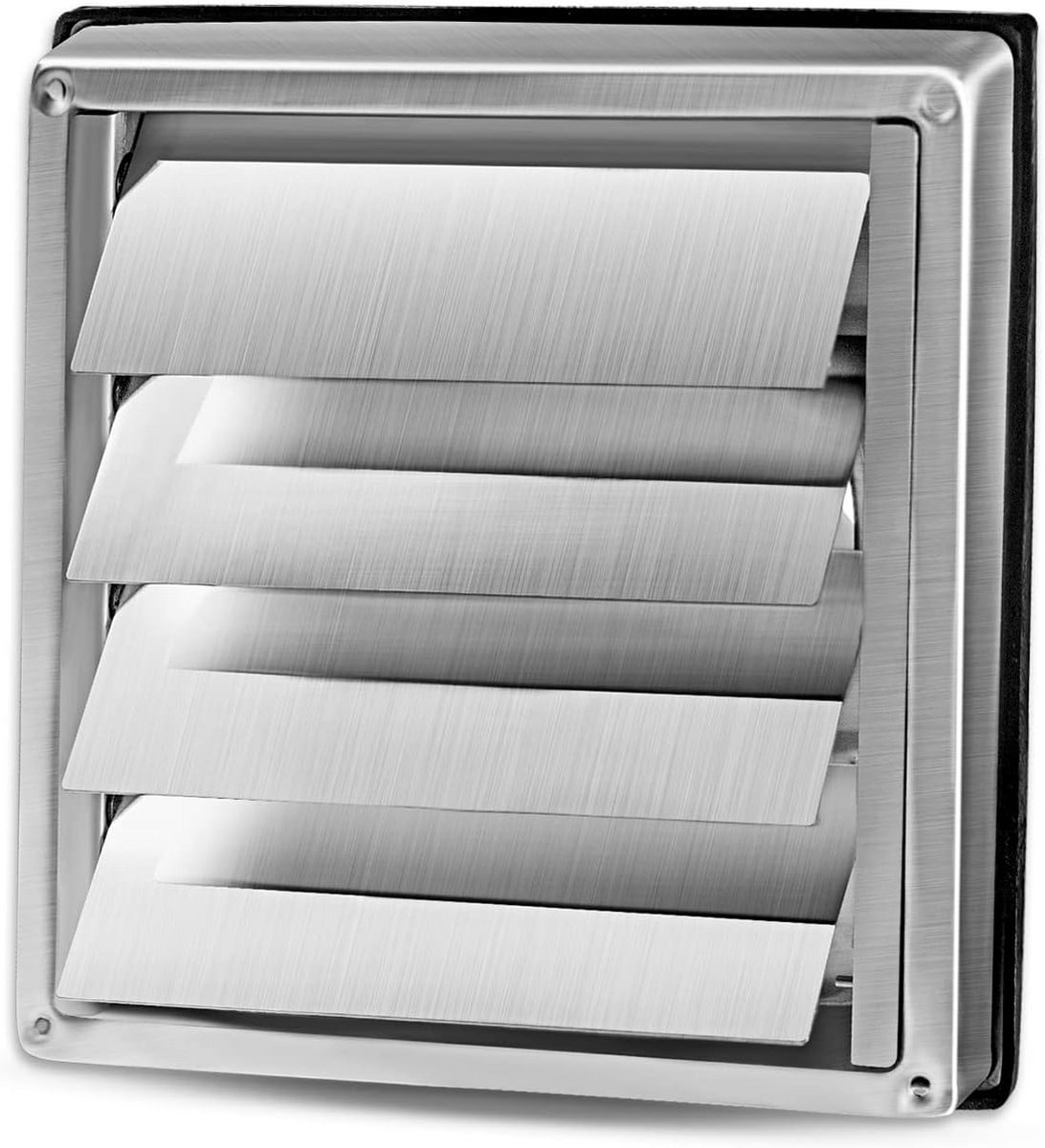 Weerbestendig Rooster met Beweegbare Lamellen - Ventilatierooster 100mm, 125mm, 150mm