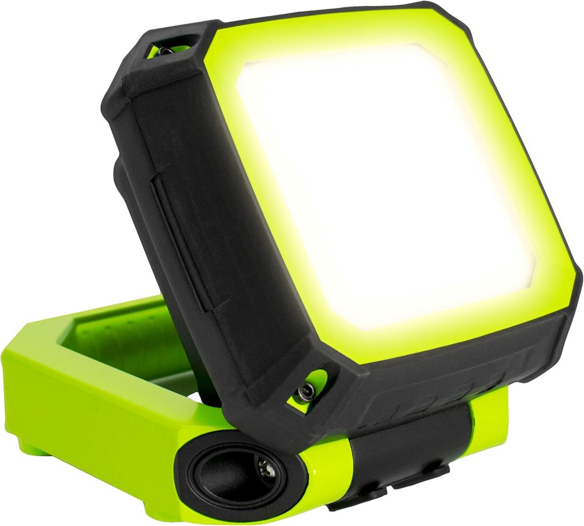 Compacte bewegingsgevoelige led-werklamp met USB-poorten, 2 verlichtingsmodi, draaggreep en haken, weerbestendig, IP54, IK07