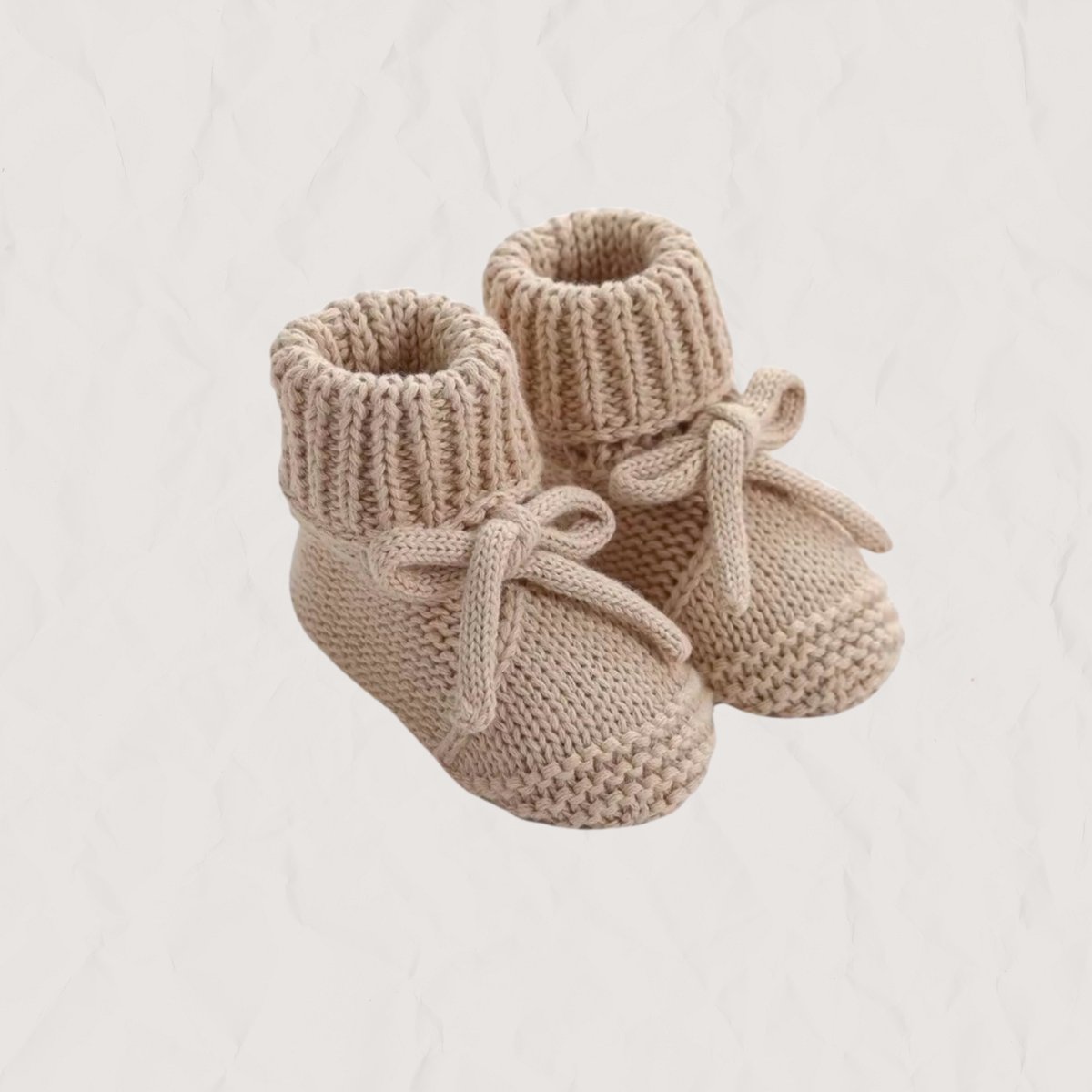 Gebreide Babyslofjes | Baby Sokken Gebreid | Beige | Prematuur 0-3 mnd | Ivy and Soof