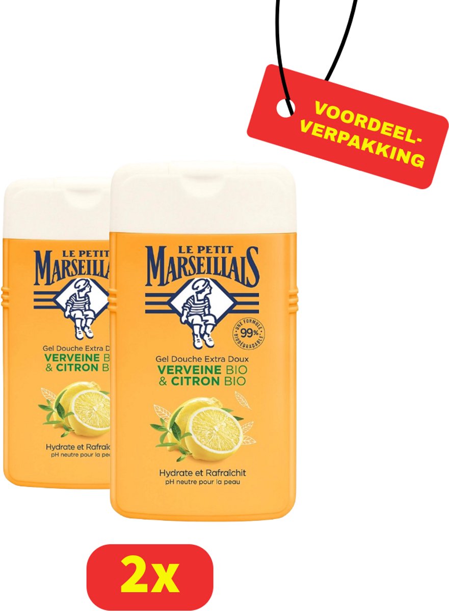 Le Petit Marseillais Douchegel - Biologisch - Ijzerkruid en Citroen - 2 x 250ml - Voordeelverpakkking