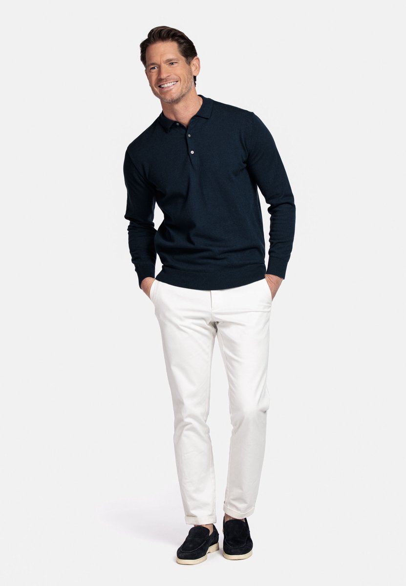 Baileys – Heren Trui – Poloshirt – Polo Pullover – Basic Pullover - Navy - NOS8300-60