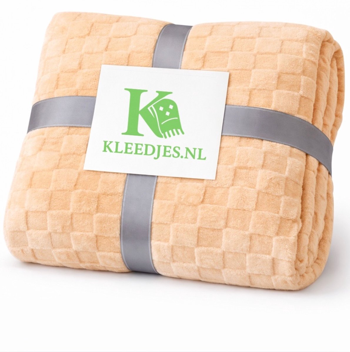 Ruiten fleece deken 150x200 cm – Zacht & comfortabel – Plaid voor bank en bed – Oranje