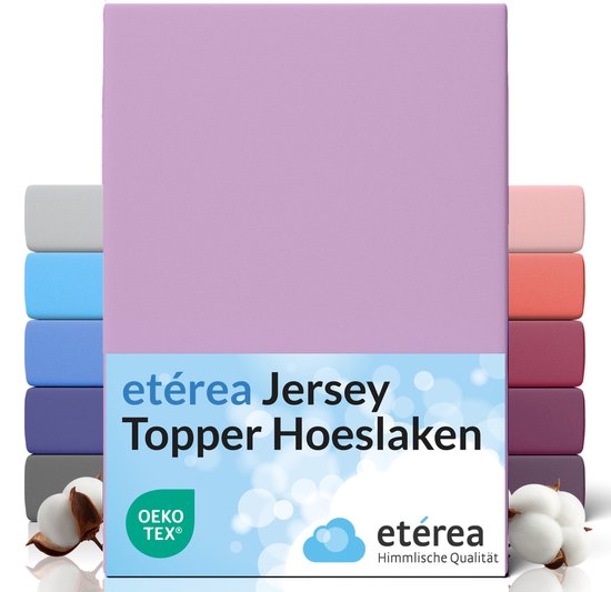etérea Topper Jersey Hoeslaken 90x200 - 100x200 cm Oekotex Made in Green - 100% Katoen - Lila