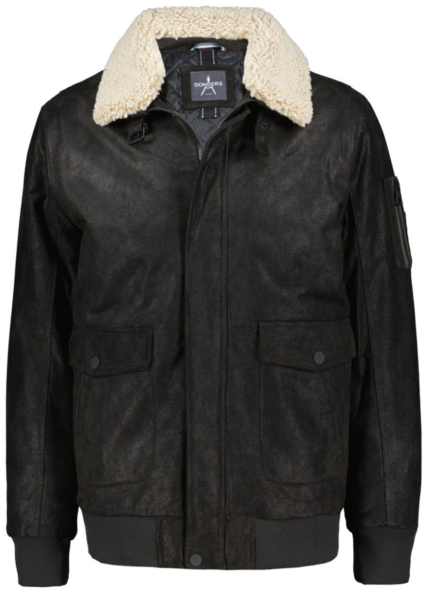 Donders Jas Leather Jacket 42784 Dark Brown Mannen Maat - L