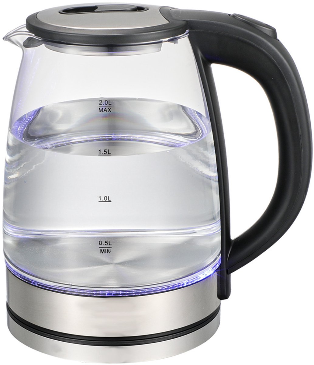 Elektrische waterkoker, 2,0L glazen waterkoker, huishoudelijke waterkoker, anti-verbrandings, stijl 3