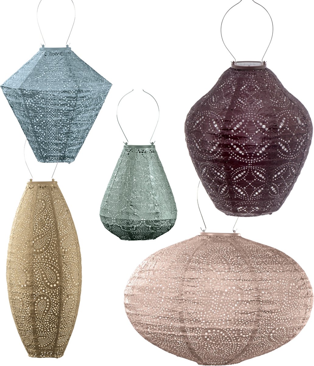 Lumiz Tuinlamp op zonne energie - Solar Lampion - Malediven Set - 5 stuks