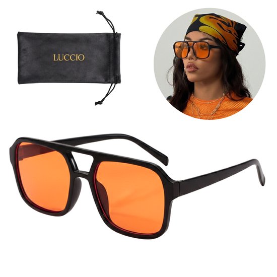 LUCCIO - Koningsdag bril - Oranje bril - Festival bril - Oranje accessoires - Unisex - Koningsdag kleding