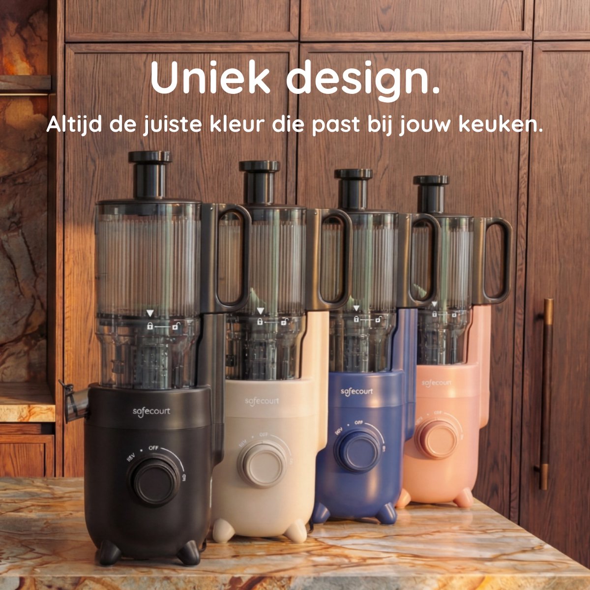 Safecourt Kitchen Slow Juicer - sapcentrifuge Blauw thumbnail 2