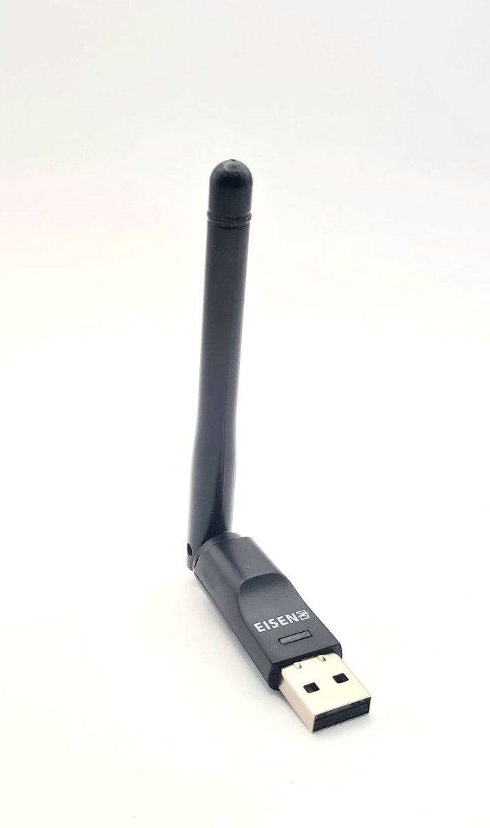 Eisenz USB WiFi Adapter 300Mbps – 2.4GHz Wireless Dongle met Antenne – USB-A WiFi Ontvanger voor PC & Laptop – 180° Rotatie – Plug & Play – EZ-CA002