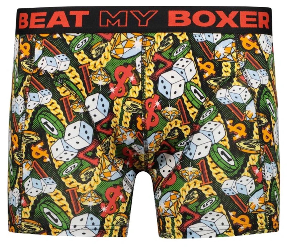 Beat my Boxer heren boxershort - Elastisch katoen - maat M - Casino
