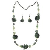 Behave Set collier et boucles d'oreilles verts