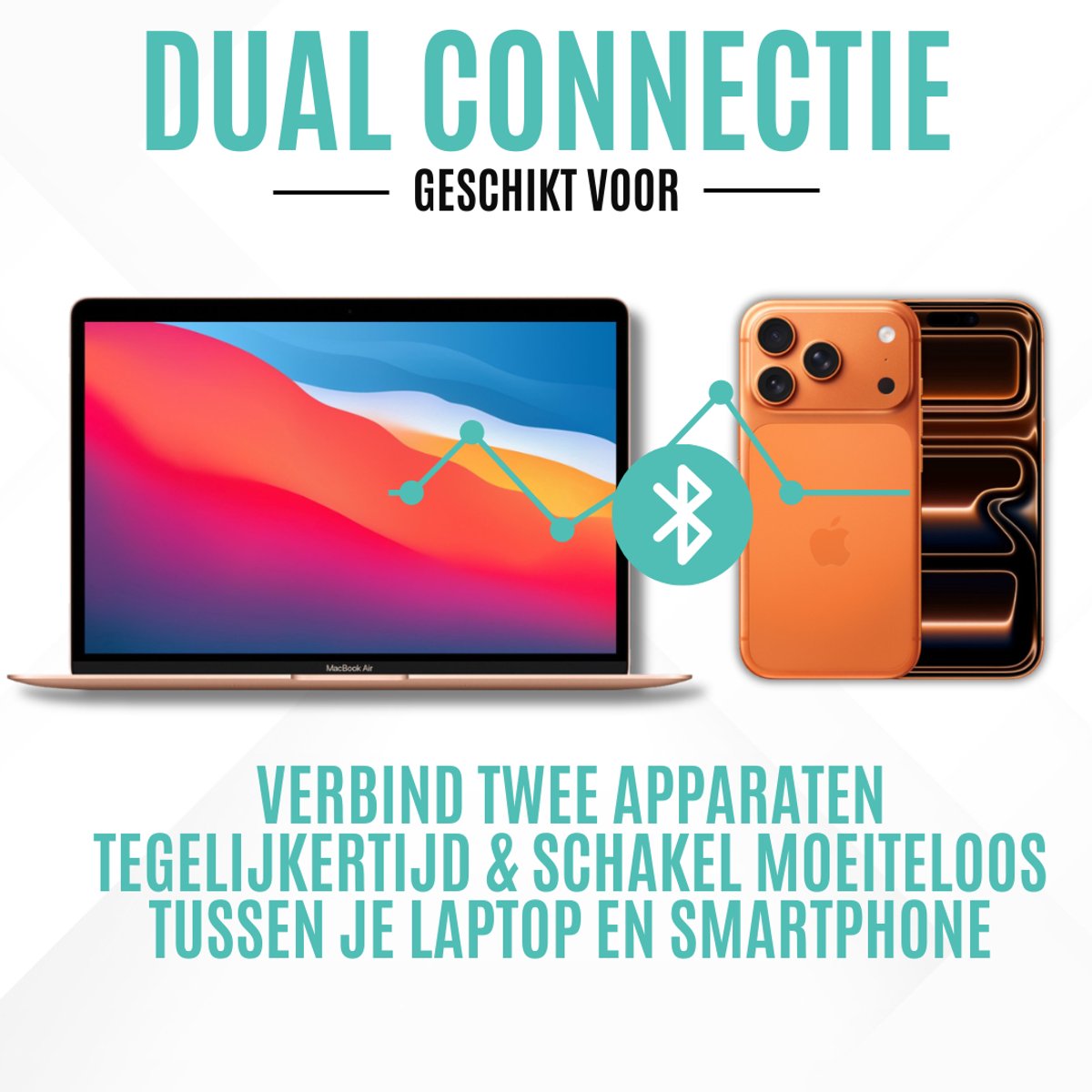 Draadloze Headset met Microfoon Bluetooth Dual Connect Noise Cancelling 28 uur Batterij PC Laptop Smartphone - Afbeelding 5