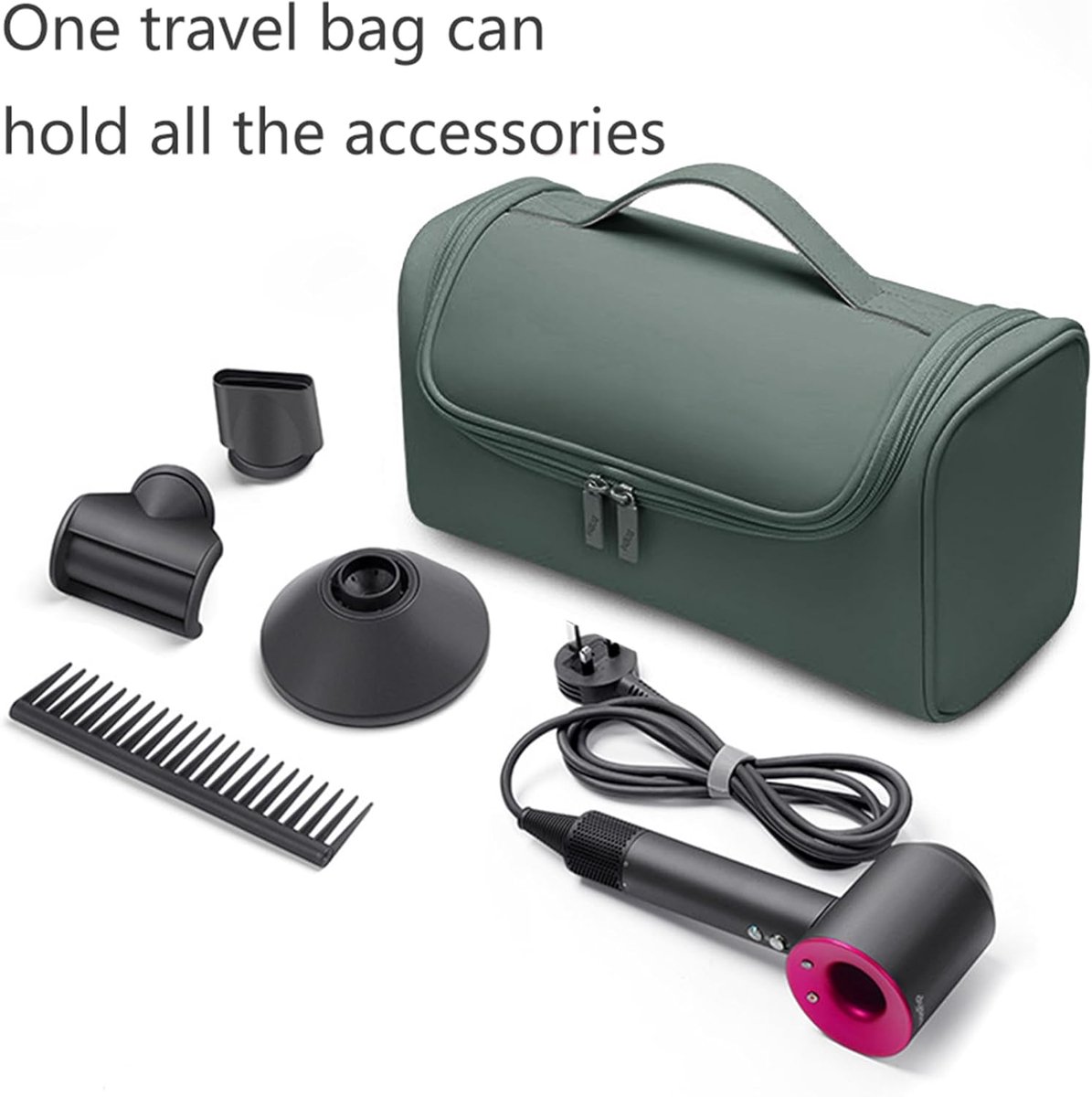 PromoHome Reistas voor Föhn, Draagbare Opbergtas voor Dyson Airwrap en Accessoires, Waterdichte Hangende Opbergkoffer met Grote Capaciteit, Blauw thumbnail 4