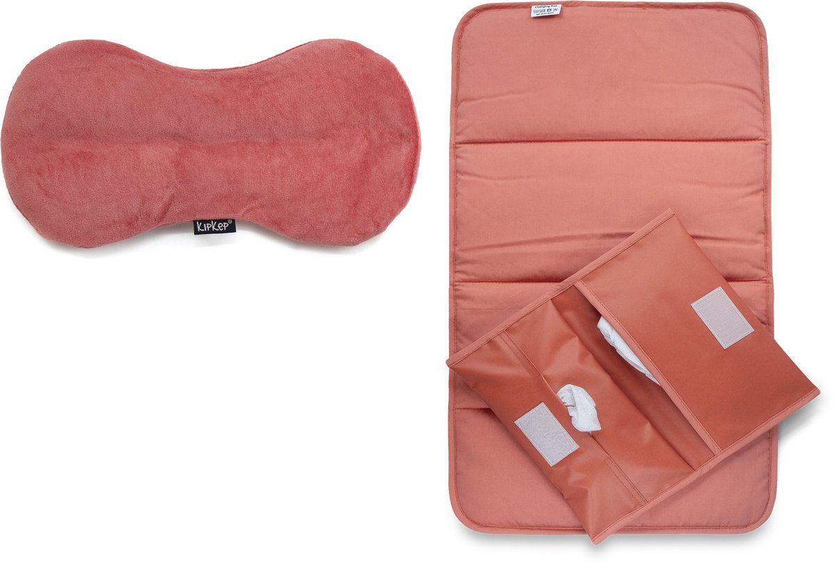 Package deal: Woller warmtekussen + Napper Verschoonmatje met Luieretui - Sienna terracotta, roze